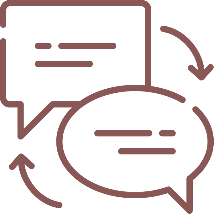 Ein Icon mit zwei Sprechblasen