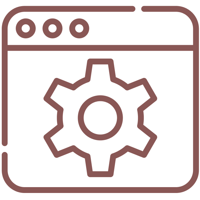 Ein Icon mit einem Anwendungsfenster und einem Zahnrad darin